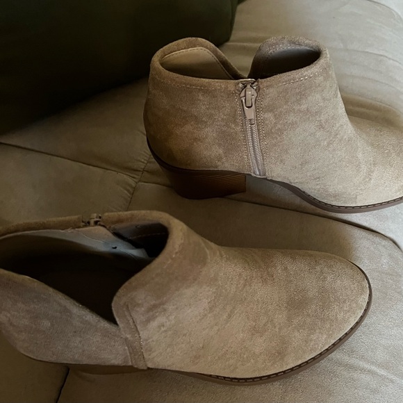 Taupe Suede Ankle Booties - Picture 3 of 10